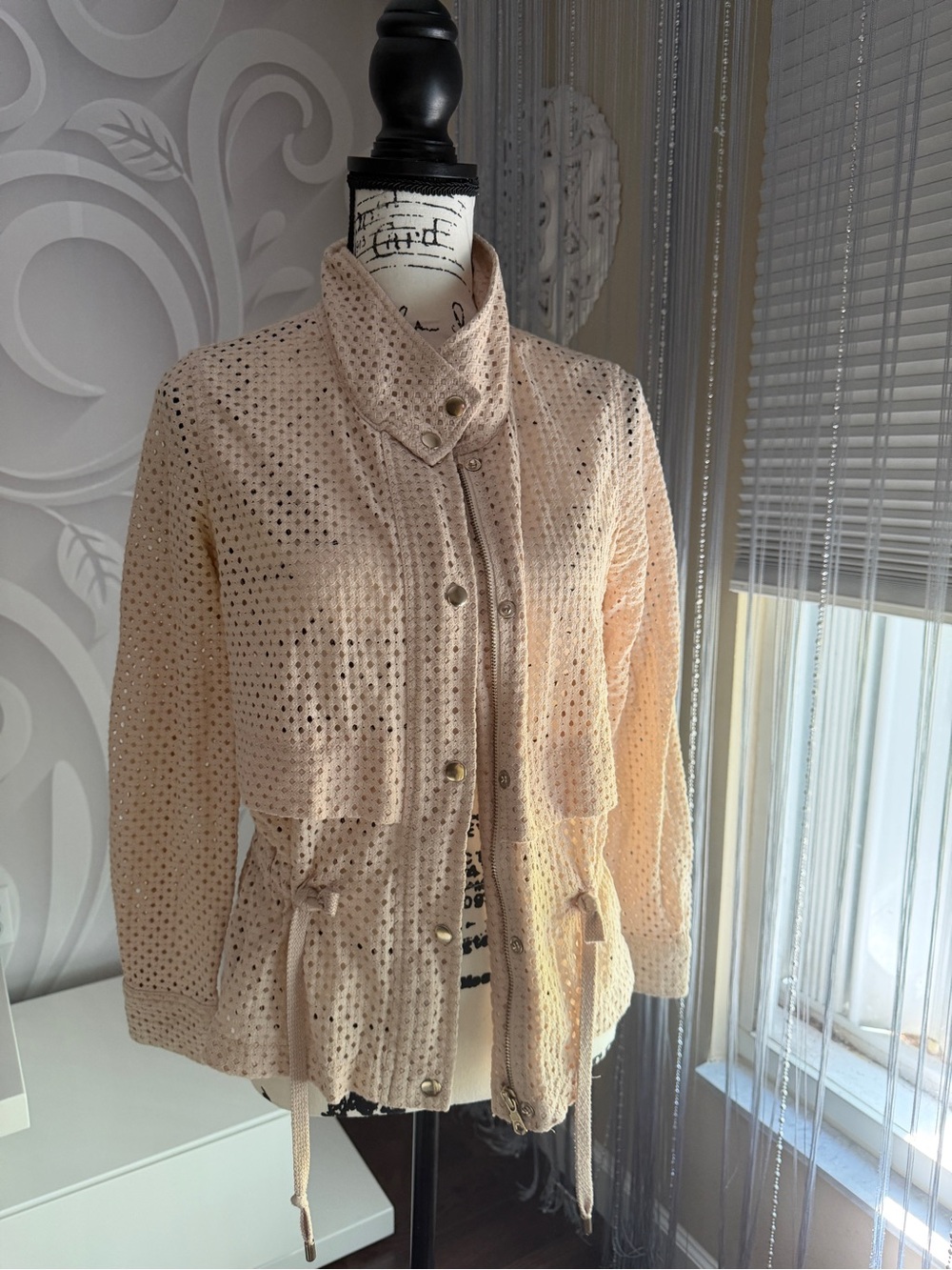 Club Monaco Beige Eyelet Utility Jacket